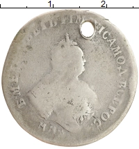 монета - 1741 – 1761 елизавета петровна 1 полуполтинник - подробная информация фото 1