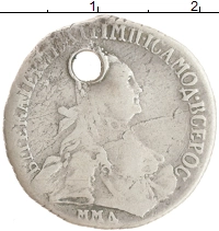монета - 1762 – 1796 екатерина ii 15 копеек - подробная информация фото 1