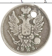 монета - 1801 – 1825 александр i 20 копеек - подробная информация фото 1
