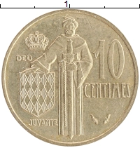 монета - монако 10 сантим - подробная информация фото 1