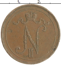 монета - 1894 – 1917 николай ii 10 пенни - подробная информация фото 1