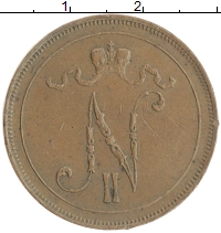 монета - 1894 – 1917 николай ii 10 пенни - подробная информация фото 1
