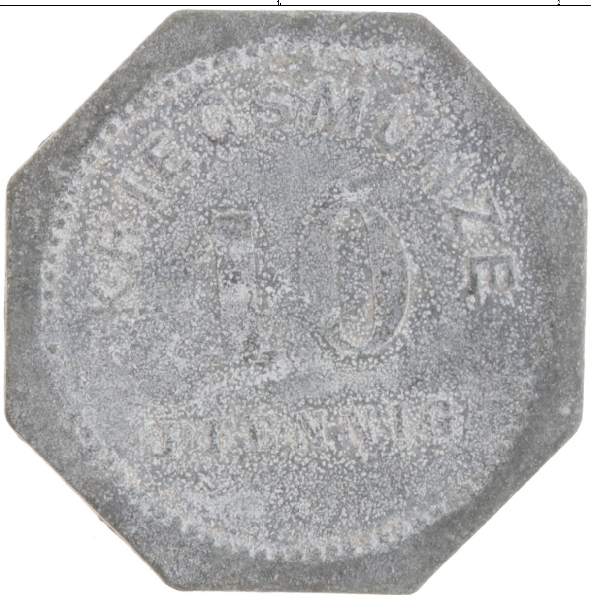 Монета 10 пфеннигов Германия : Нотгельды 1917 года Алюминий Бенсхайм
