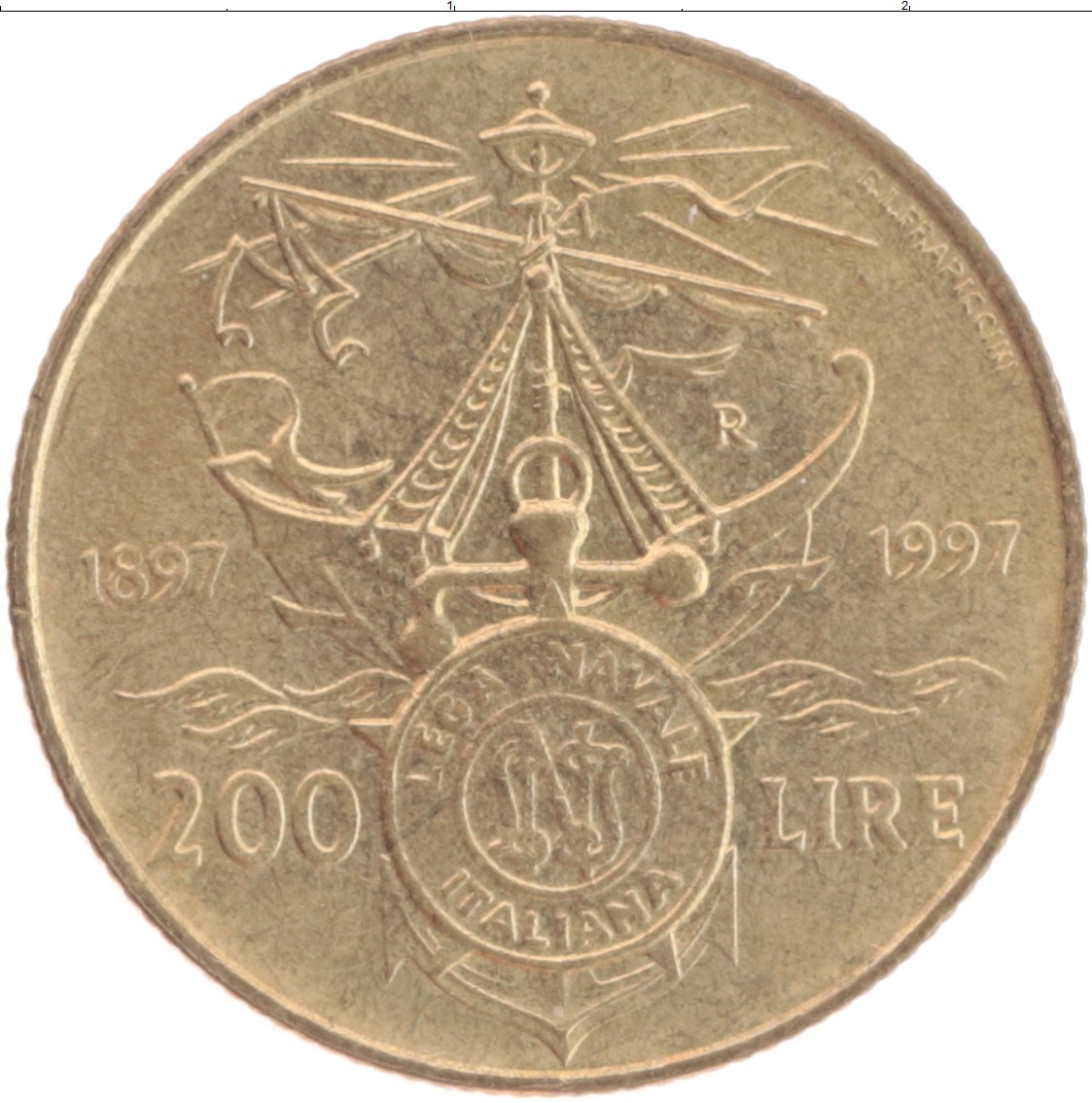 500000 лир в рублях. Италия 200 лир 1997. Италия 200 лир 1997 бронза 100 лет военно-морского флота.