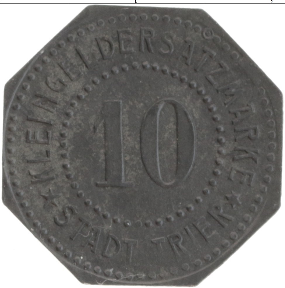 Монета 10 пфеннигов Германия : Нотгельды 1918 года Цинк Трир