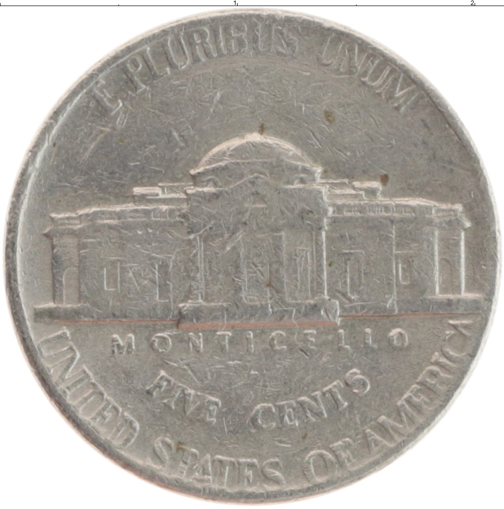 Монета 5 центов Америки 1971 года Медно-никель Томас Джефферсон