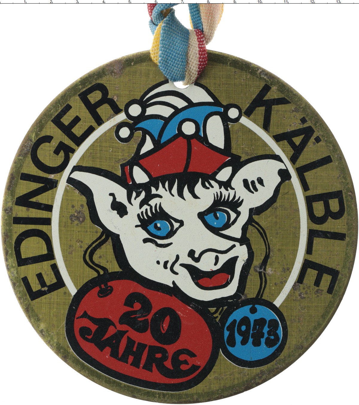 Медаль Германии 1973 года Латунь 20 лет собранию дураков карнавального общества Эдингер Келбле