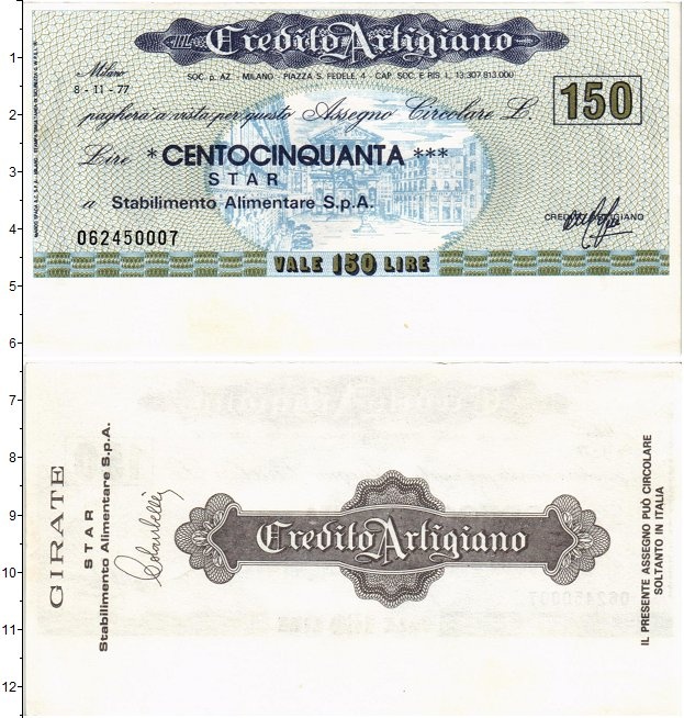 150 купюр. Банковский чек Италия. 150 Banknote. 150 Лир в рублях.