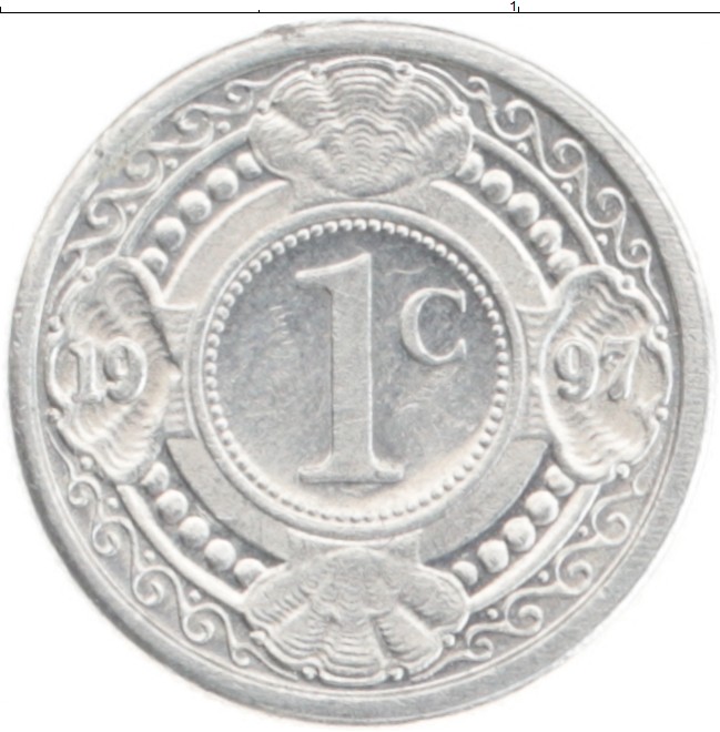 Монета цент Антильских островов 1997 года Алюминий