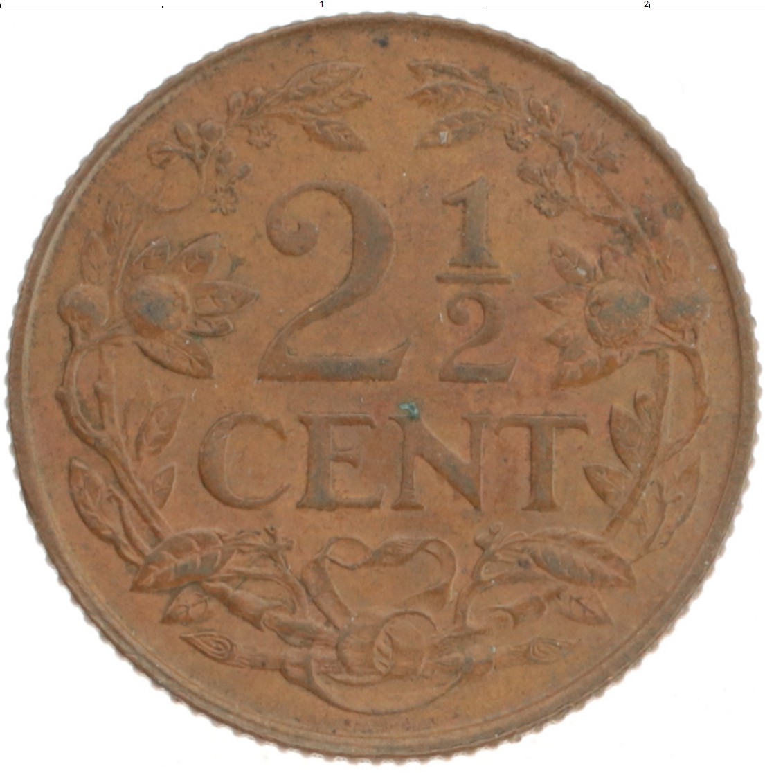 Монета 2 1/2 цента Антильских островов 1959 года Бронза
