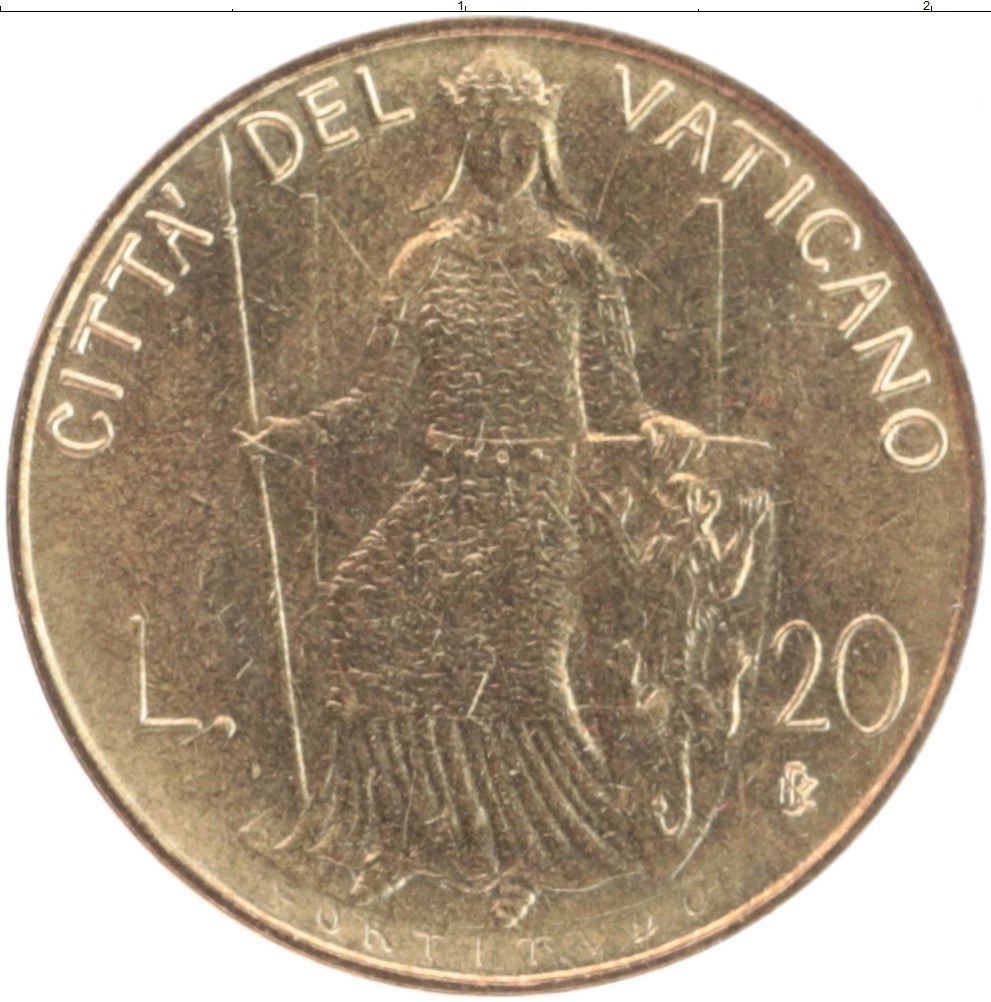 Монета 20 лир Ватикана 1980 года Бронза Иоанн Павел II
