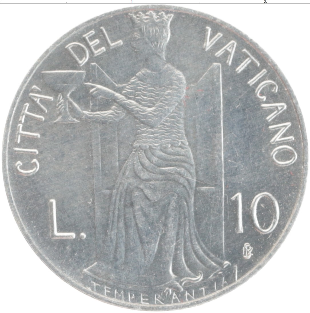 Монета 10 лир Ватикана 1980 года Алюминий Иоанн Павел II