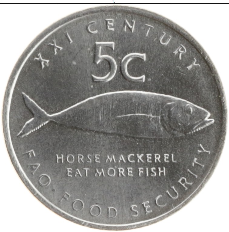 Монета 5 центов Намибии 2000 года Медно-никель ФАО