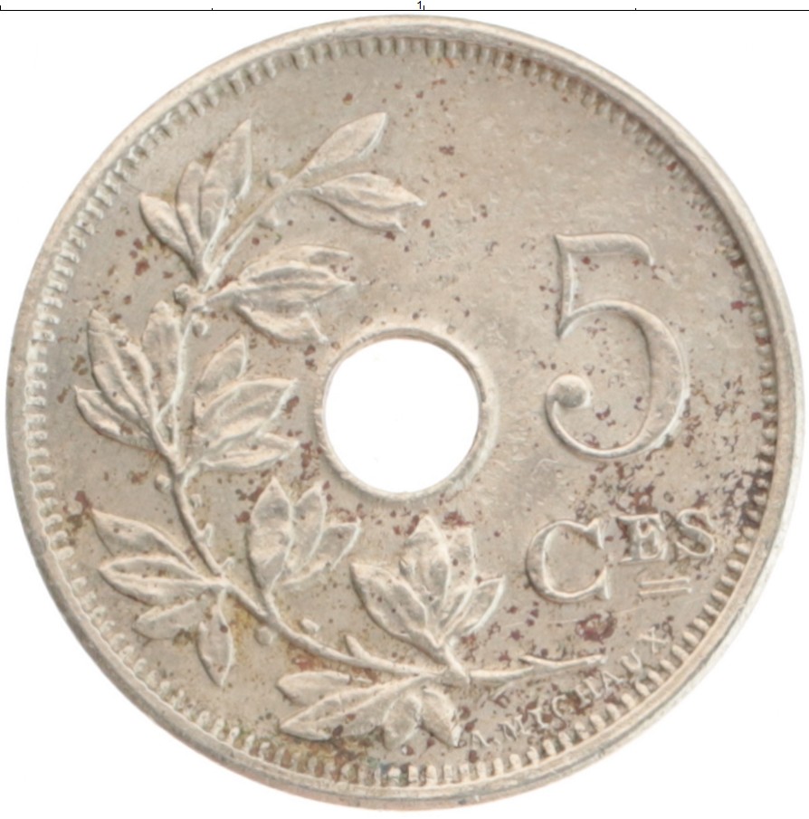 Монета 5 сантим Бельгии 1920 года Медно-никель Альберт I