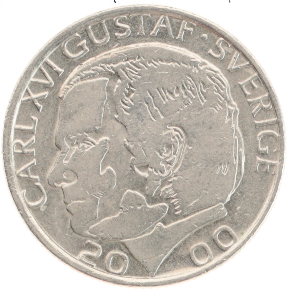 Монета крона Швеции 2000 года Медно-никель Карл XVI Густав