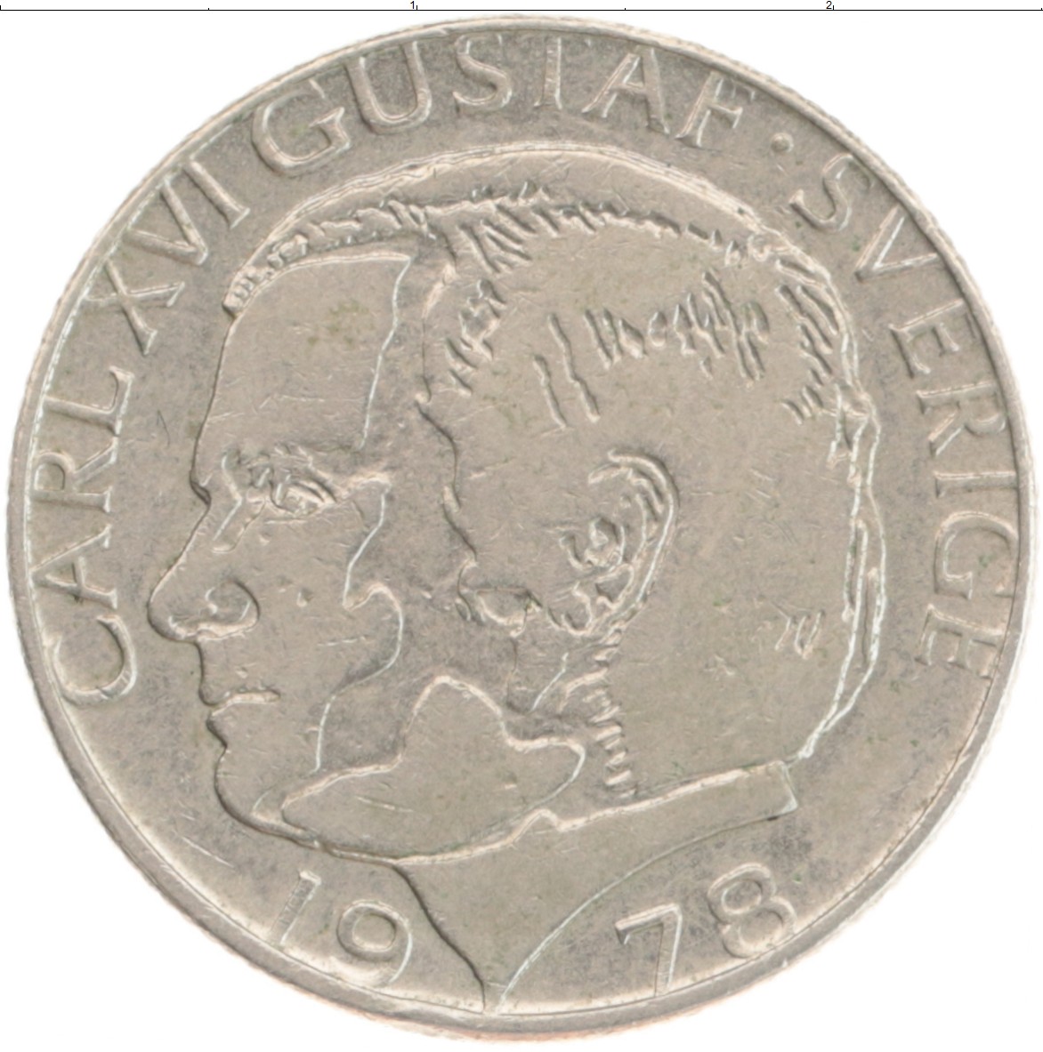 Монета крона Швеции 1978 года Медно-никель Карл XVI Густав