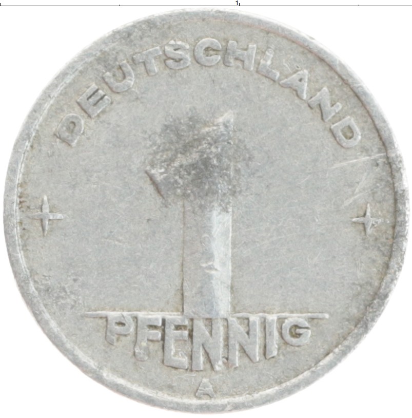 Монета пфенниг ГДР 1948 года Алюминий А