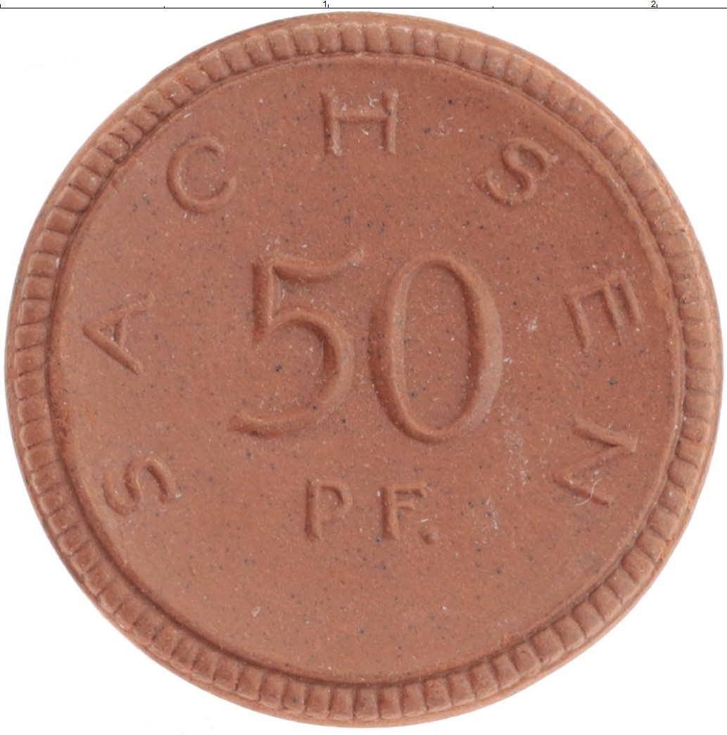 Монета 50 пфеннигов Германия : Нотгельды 1921 года Фарфор Саксония