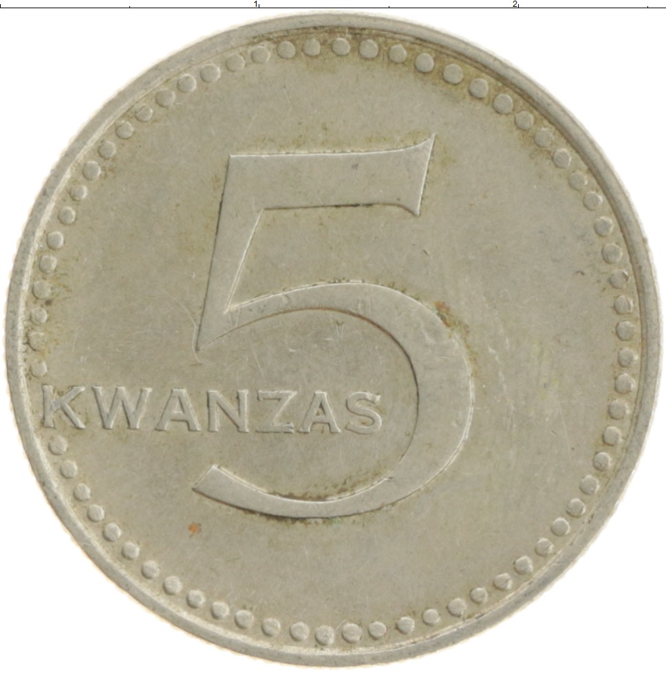 Монета 5 кванза Анголы 1975 года Медно-никель