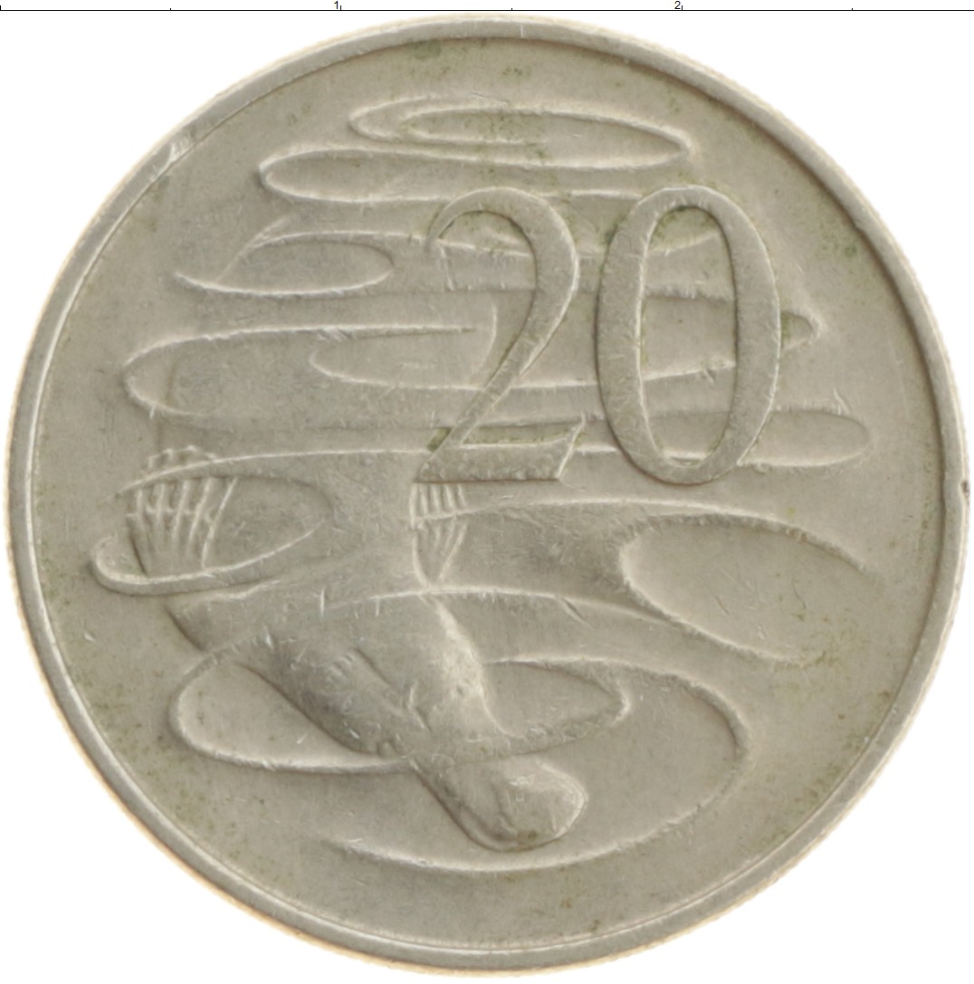 Монета 20 центов Австралии 1967 года Медно-никель