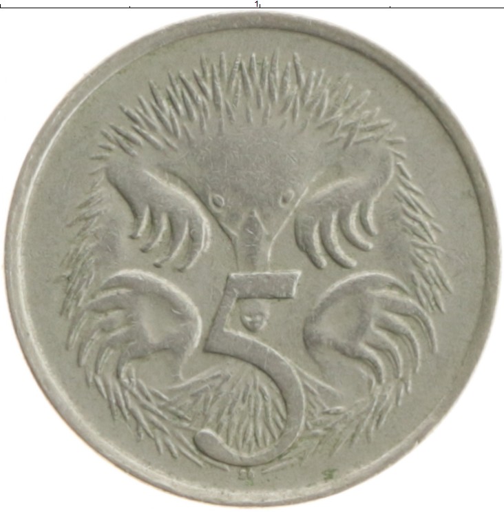 Монета 5 центов Австралии 1966 года Медно-никель