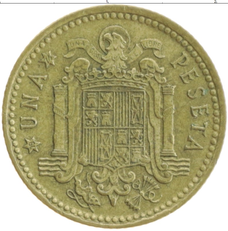 Монета песета Испании 1966 года Бронза Францисско Франко