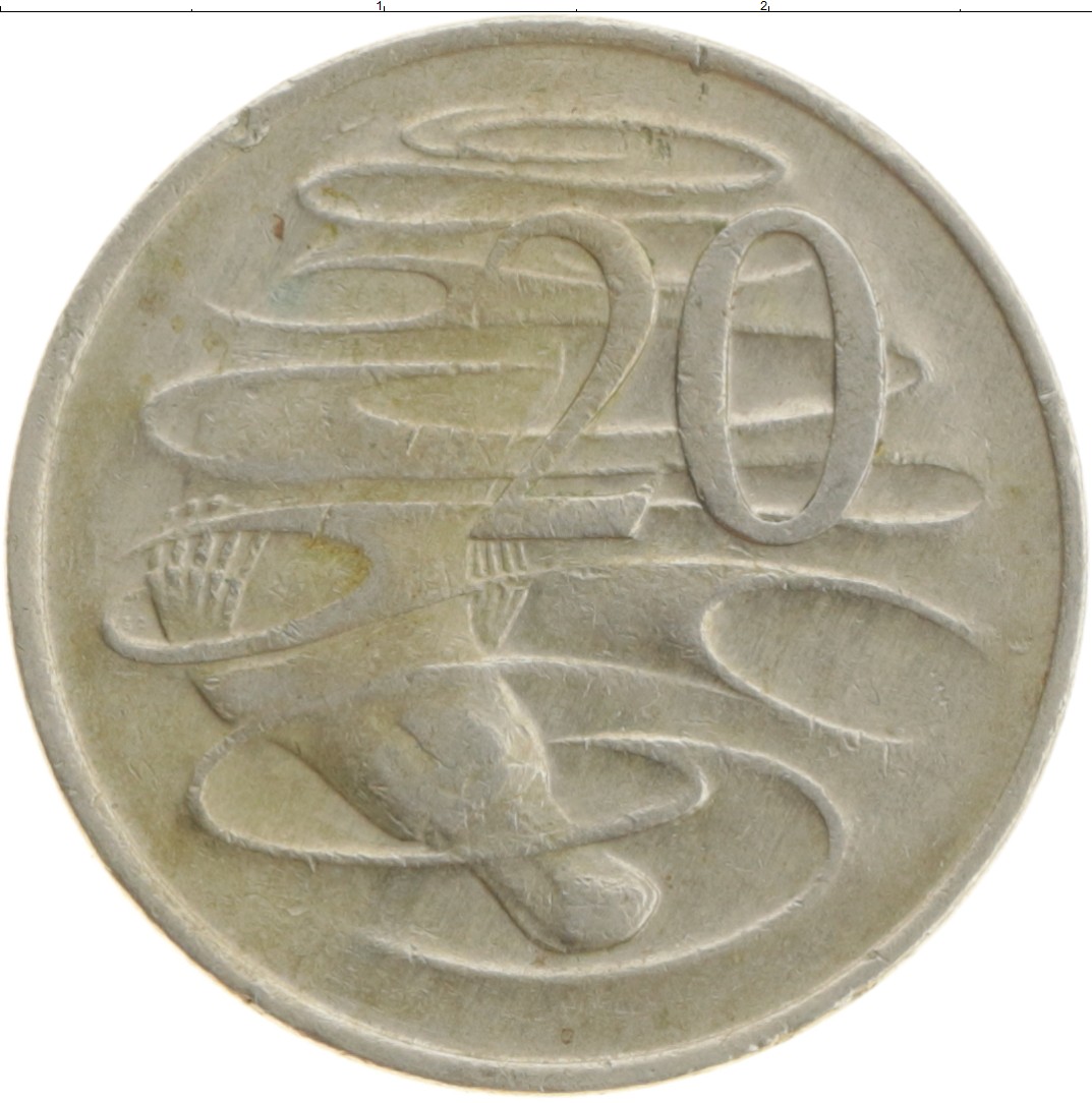 Монета 20 центов Австралии 1969 года Медно-никель