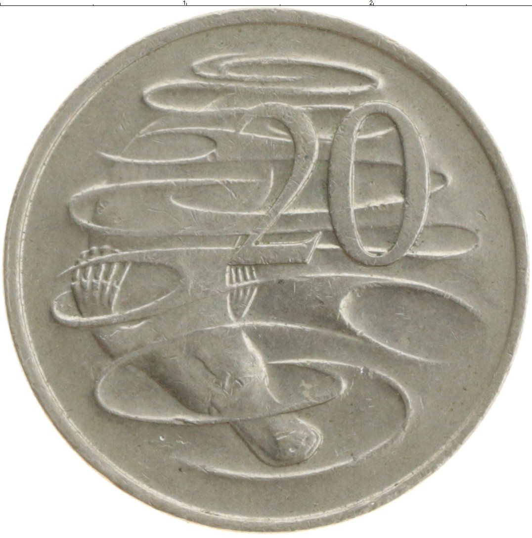 Монета 20 центов Австралии 1977 года Медно-никель