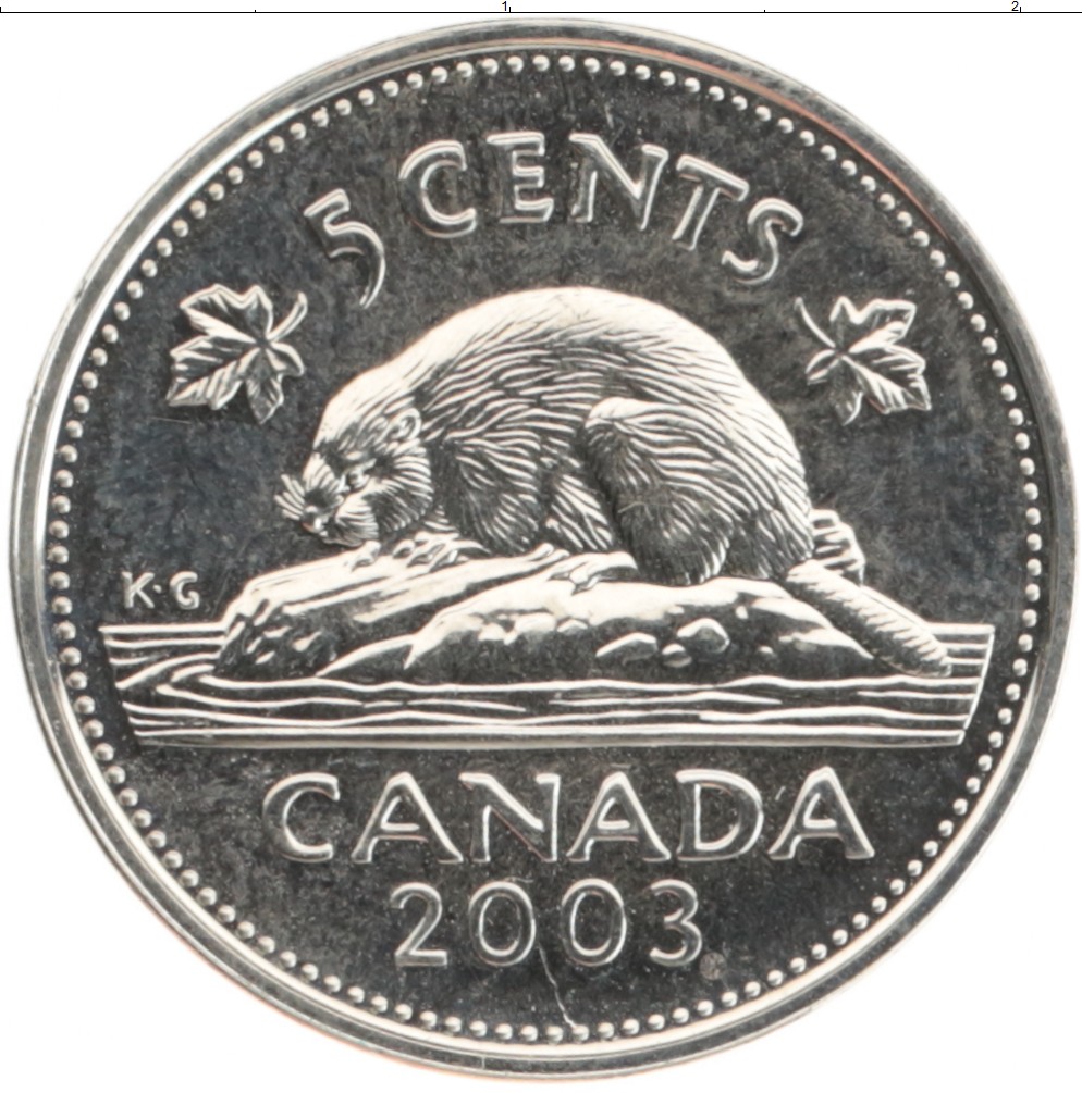 Монета 5 центов Канады 2003 года Медно-никель Елизавета II