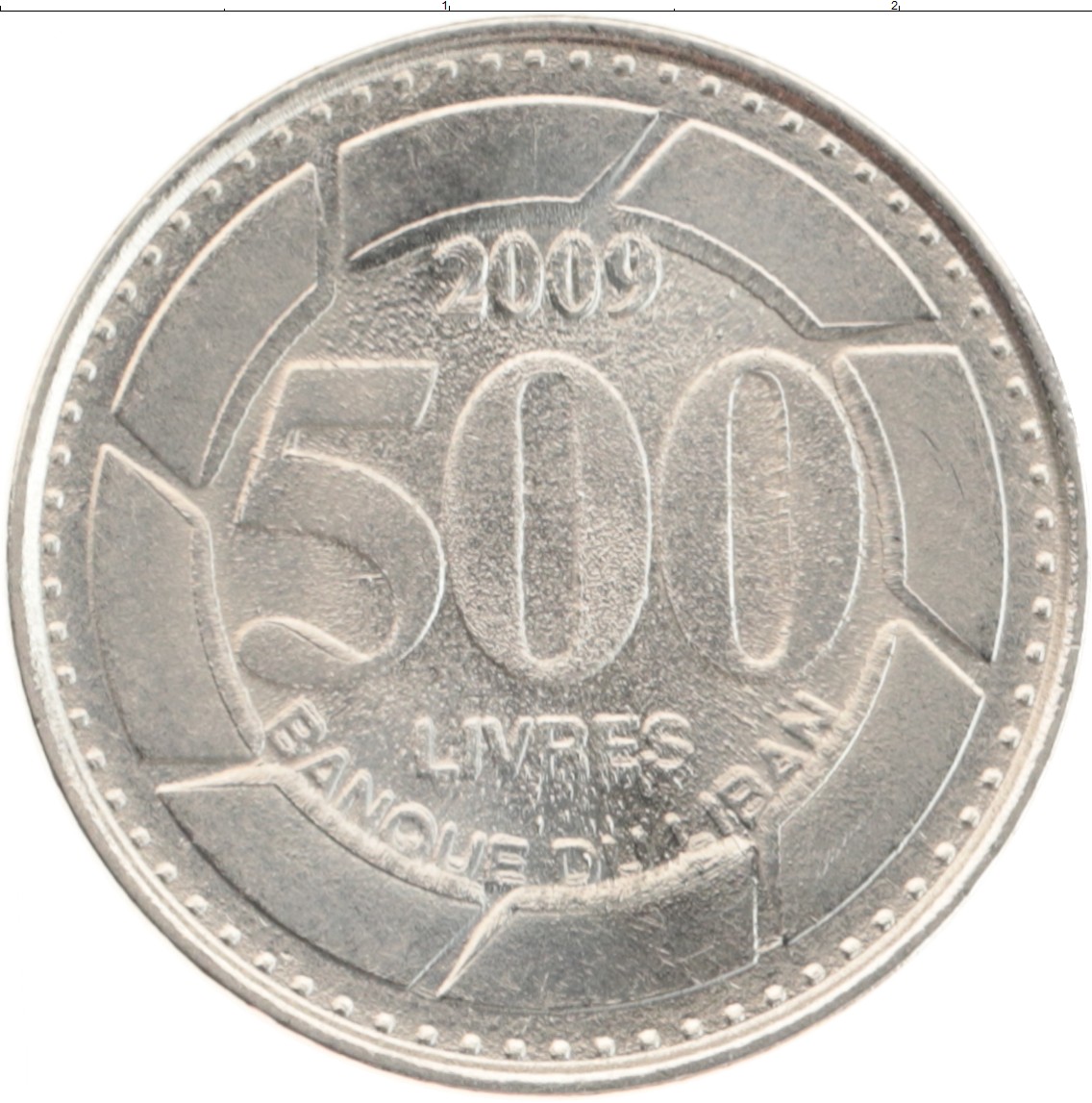 Монета 500 ливр Ливана 2009 года Медно-никель