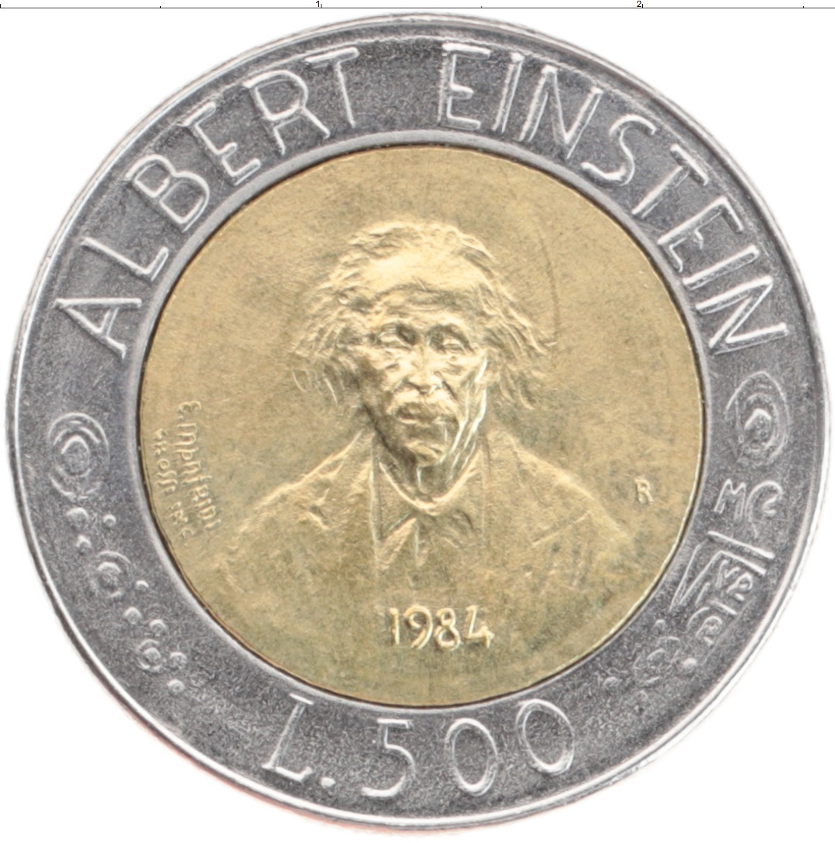 Монета 500 лир Сан-Марино 1984 года Биметалл