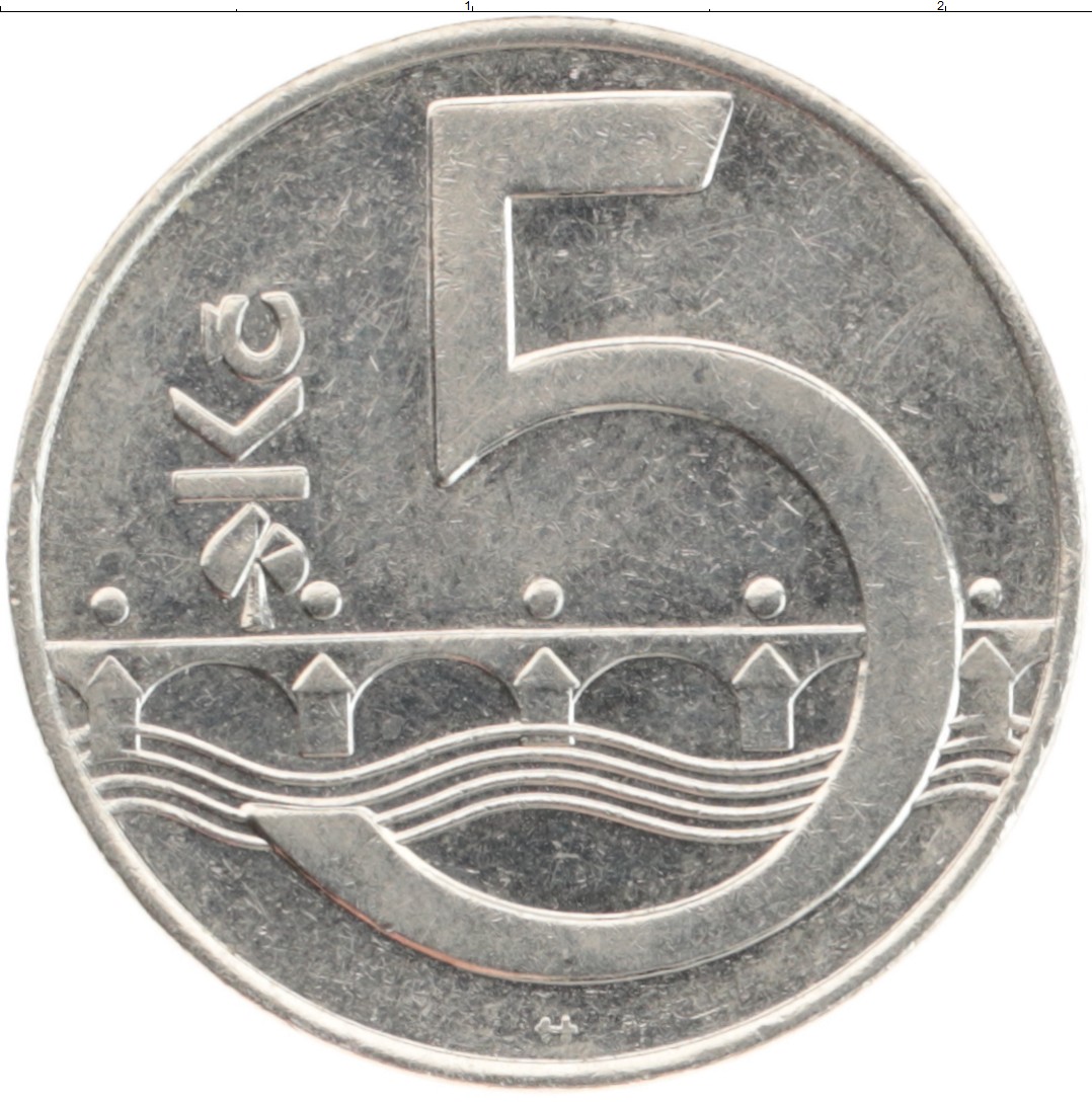 Монета 5 крон Чехии 1993 года Медно-никель