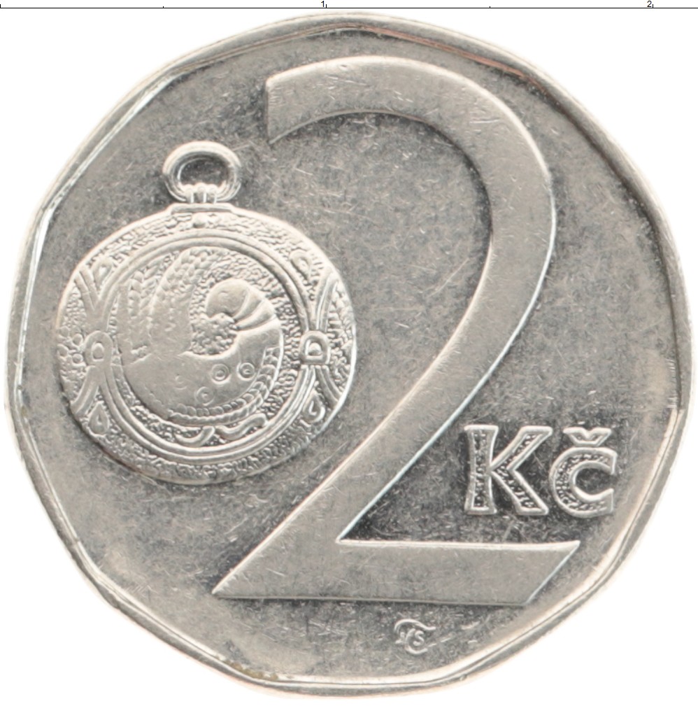 Монета 2 кроны Чехии 1993 года Медно-никель