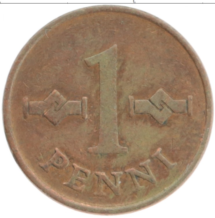Монета пенни Финляндии 1963 года Медь