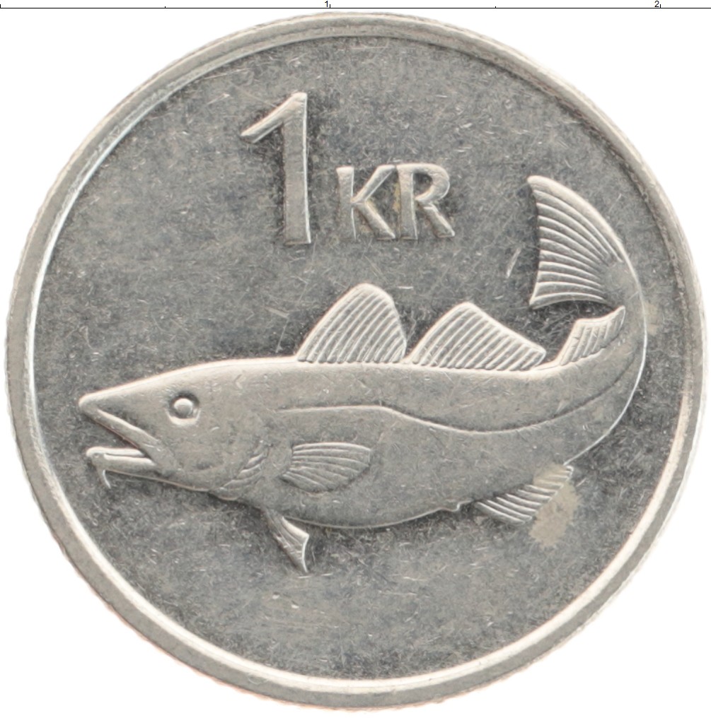 Монета крона Исландии 1994 года Медно-никель