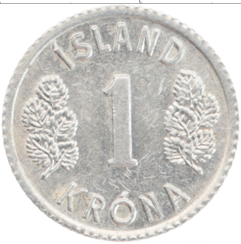 Монета крона Исландии 1977 года Алюминий
