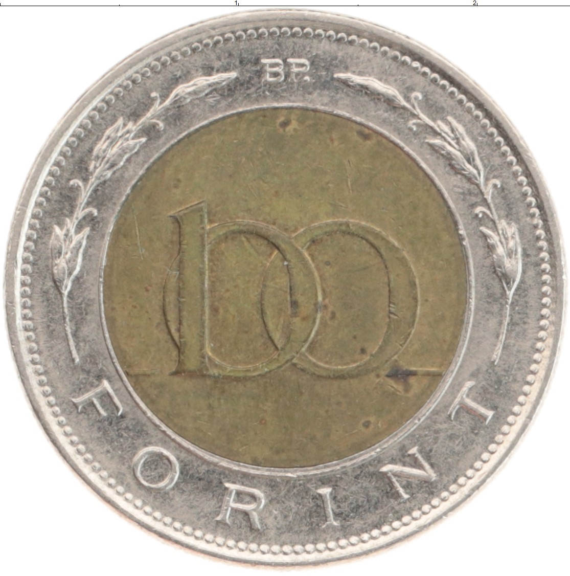 Монета 100 форинтов Венгрии 1997 года Биметалл