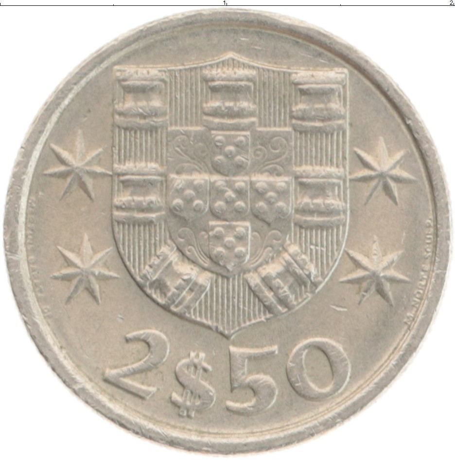 Монета 2 1/2 эскудо Португалии 1984 года Медно-никель