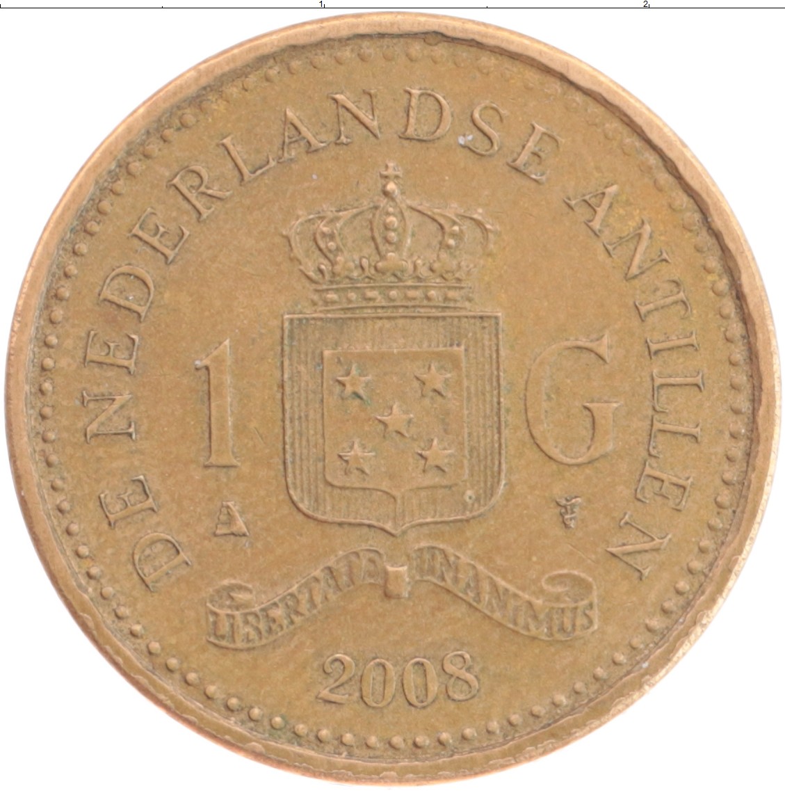 Монета гульден Антильских островов 2008 года Бронза