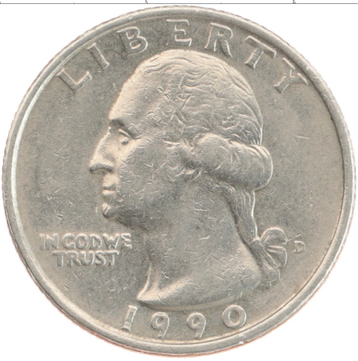 Монета 1/4 доллара Америки 1990 года Медно-никель Джордж Вашингтон