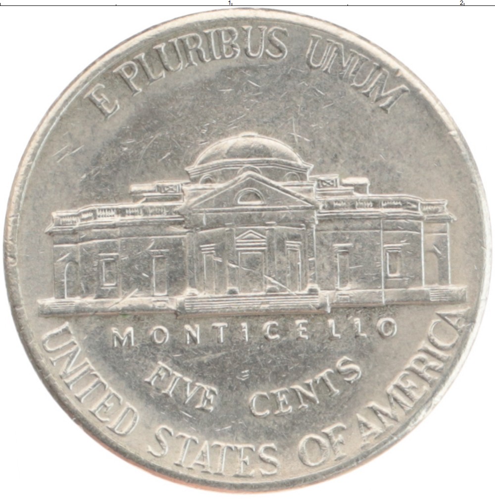 Монета 5 центов Америки 1999 года Медно-никель Томас Джефферсон
