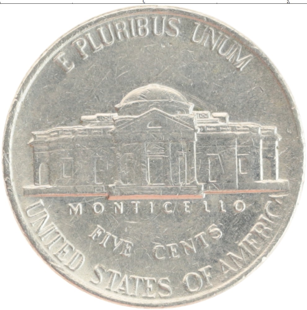Монета 5 центов Америки 1994 года Медно-никель Томас Джефферсон Р