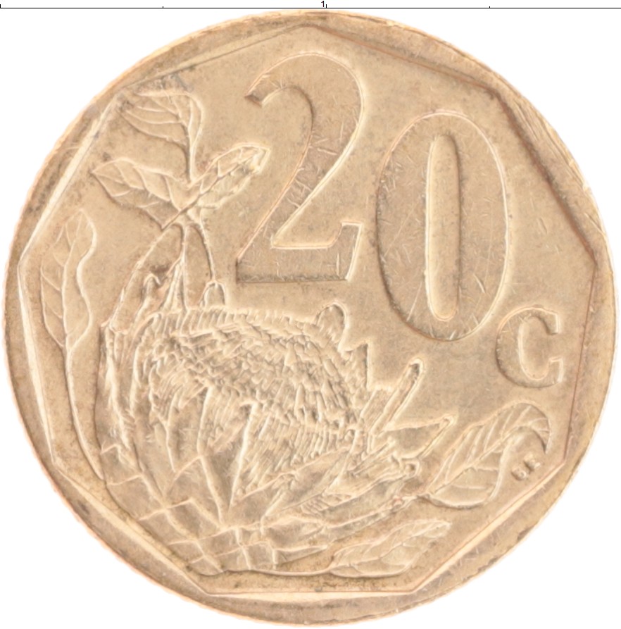 Монета 20 центов Южно Африканской Республики 2008 года Бронза