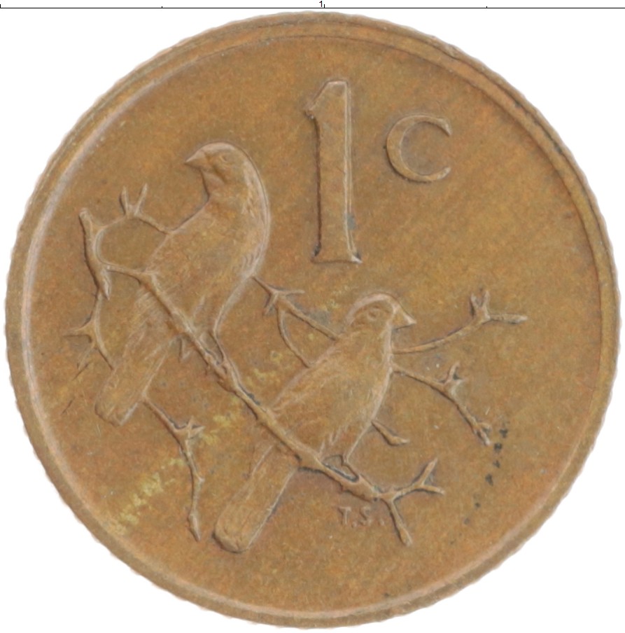 Монета цент Южно Африканской Республики 1977 года Бронза