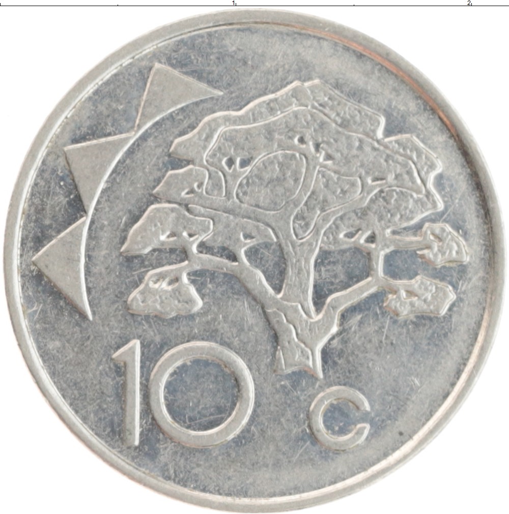 Монета 10 центов Намибии 2002 года Медно-никель