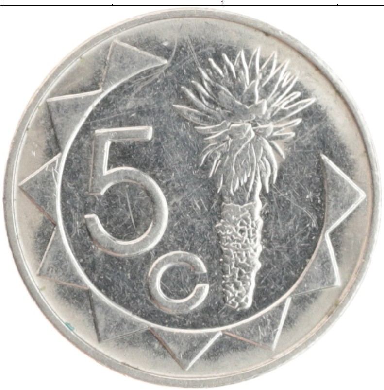 Монета 5 центов Намибии 2002 года Медно-никель