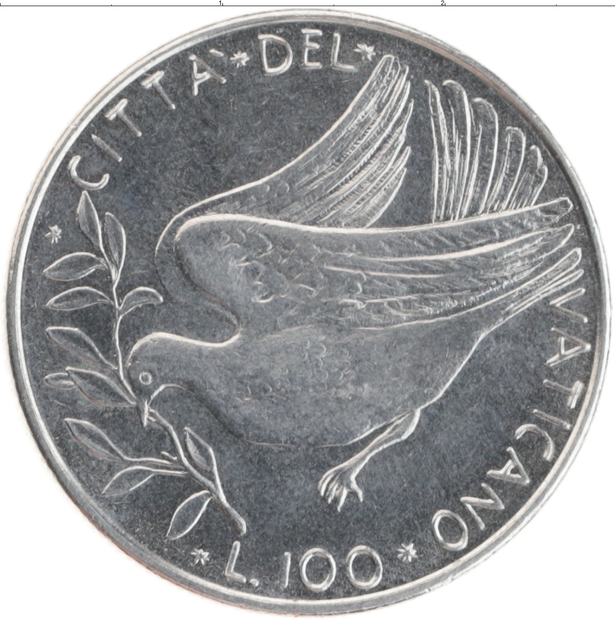 Монета 100 лир Ватикана 1976 года Медно-никель Павел VI