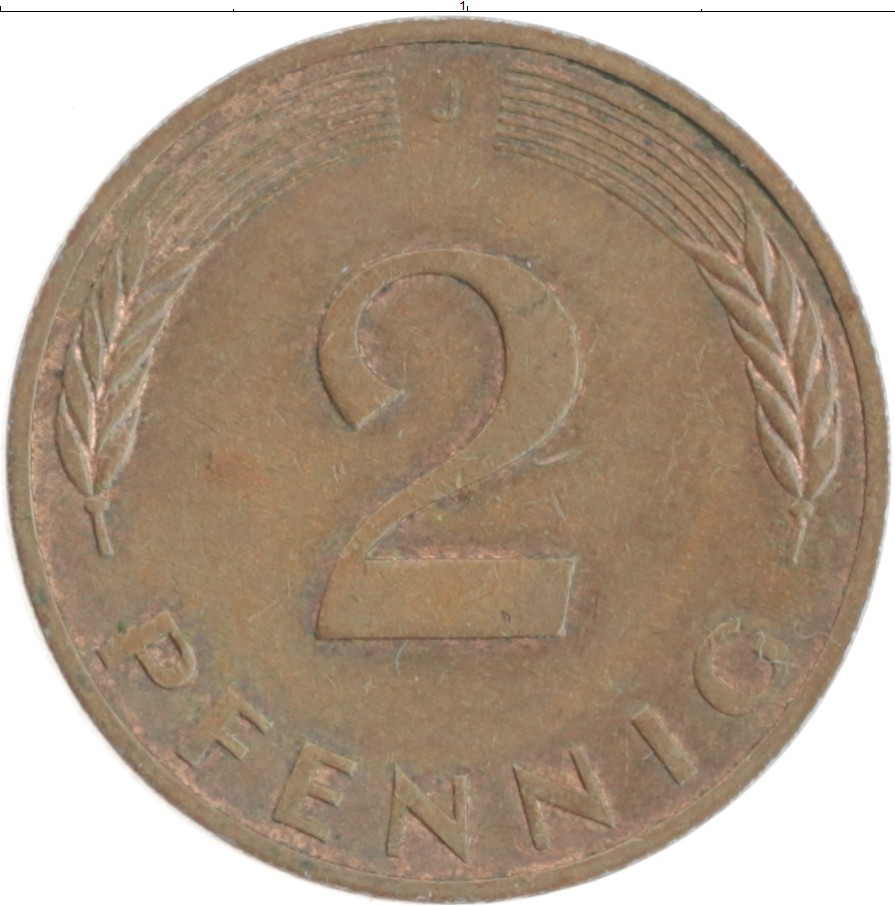 Монета 2 пфеннига ФРГ 1978 года Бронза J