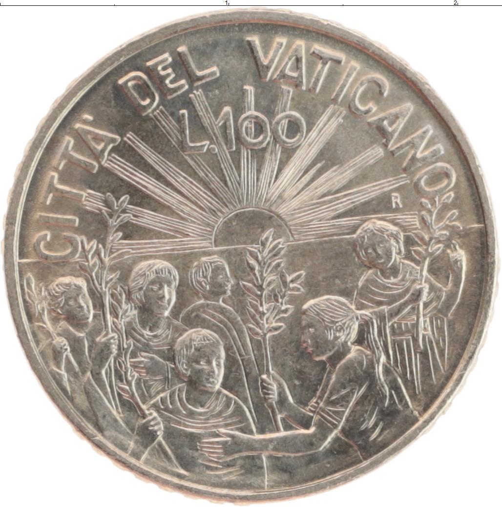 Монета 100 лир Ватикана 1999 года Медно-никель Иоанн Павел II