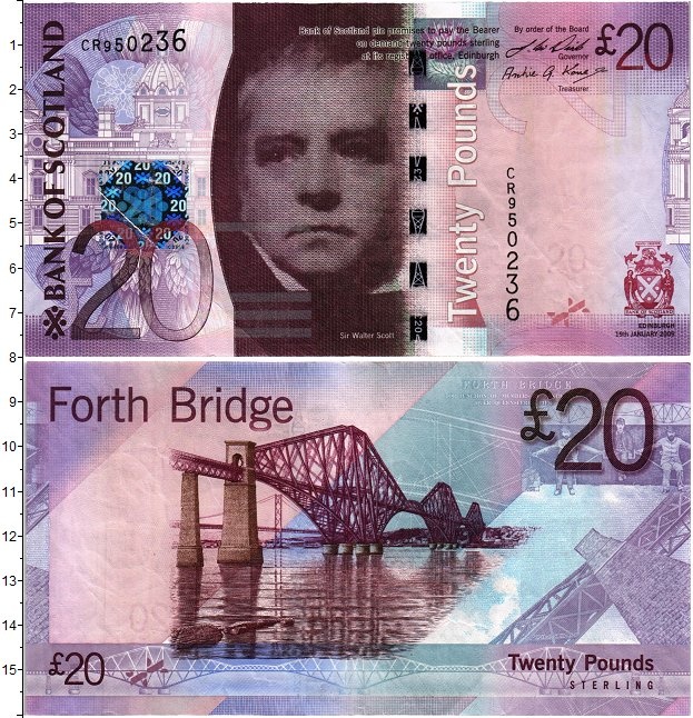 Купюры 2009. Шотландские фунты банкноты. Шотландский фунт стерлингов. 20 Фунтов банкнота. Фунты Шотландии.